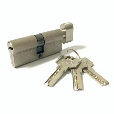 quality  Single Open Brass Cylinder Lock Custom Size One Side Key Cylinder Silver factory