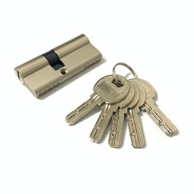 Custom Size Double Lock Cylinder Zinc Alloy Euro Cylinder 70mm With Brass Or Iorn Key