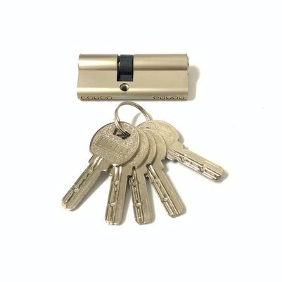 Custom Size Double Lock Cylinder Zinc Alloy Euro Cylinder 70mm With Brass Or Iorn Key