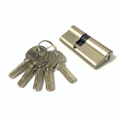 Custom Size Double Lock Cylinder Zinc Alloy Euro Cylinder 70mm With Brass Or Iorn Key