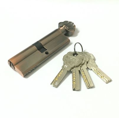 90mm Zinc Brass Cylinder Single Open Euro Profile Lock With Brass Or Iorn  Key