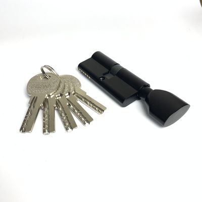 70mm Zinc Brass Cylinder Single Open Cylinder Door Lock Black With Solid Zinc Core