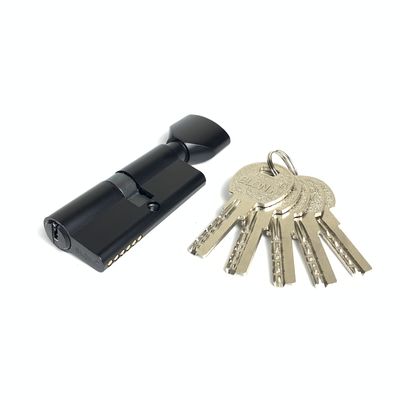 70mm Zinc Brass Cylinder Single Open Cylinder Door Lock Black With Solid Zinc Core